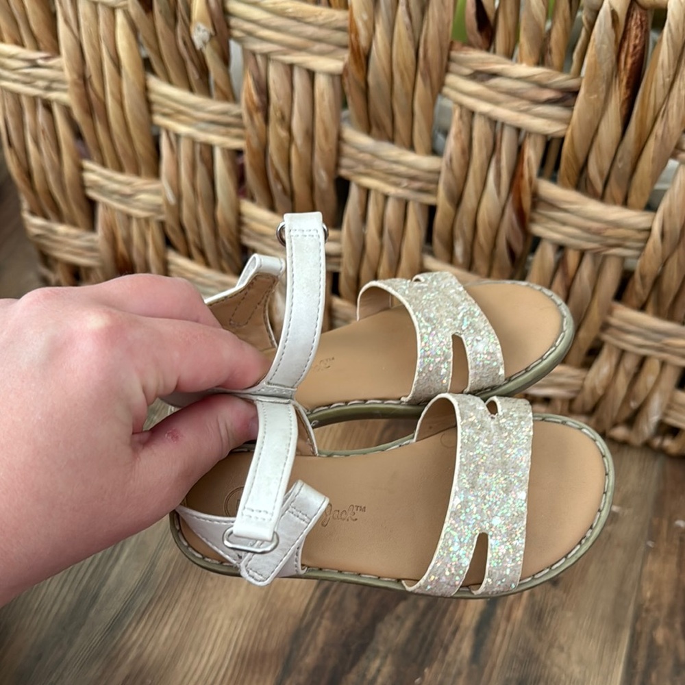 Glittery White Kids Sandals